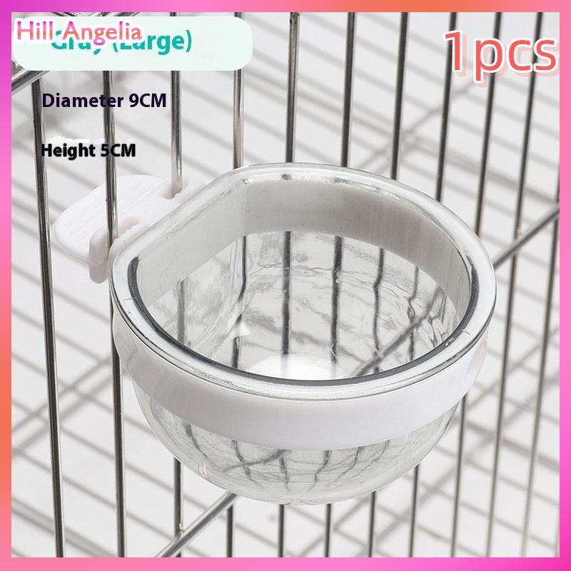 [Hill Angelia] Bird Feeding Bowl Detachable Transparent Bowl Plastic Food Cup For Cage Convenient Hanging Seed Water Feeder For Parrots - 6