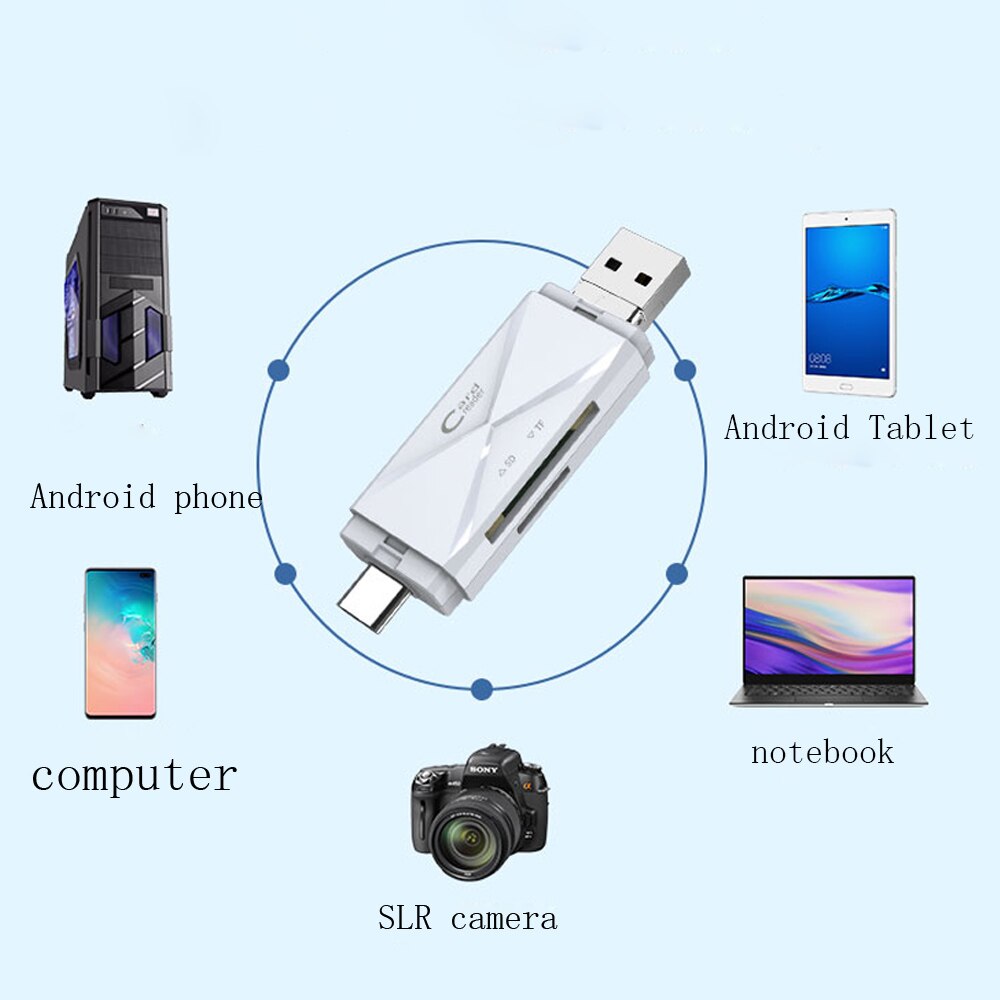 SD Card Reader USB 2.0 Micro USB Type C Card Reader Lector SD Memory Card