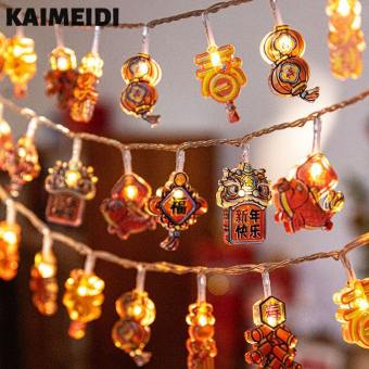 Đèn lồng năm mới kaimeidi, treo năm mới, nhân vật phước lành, đèn nhấp nháy, Đèn dây, đèn LED trang trí không khí