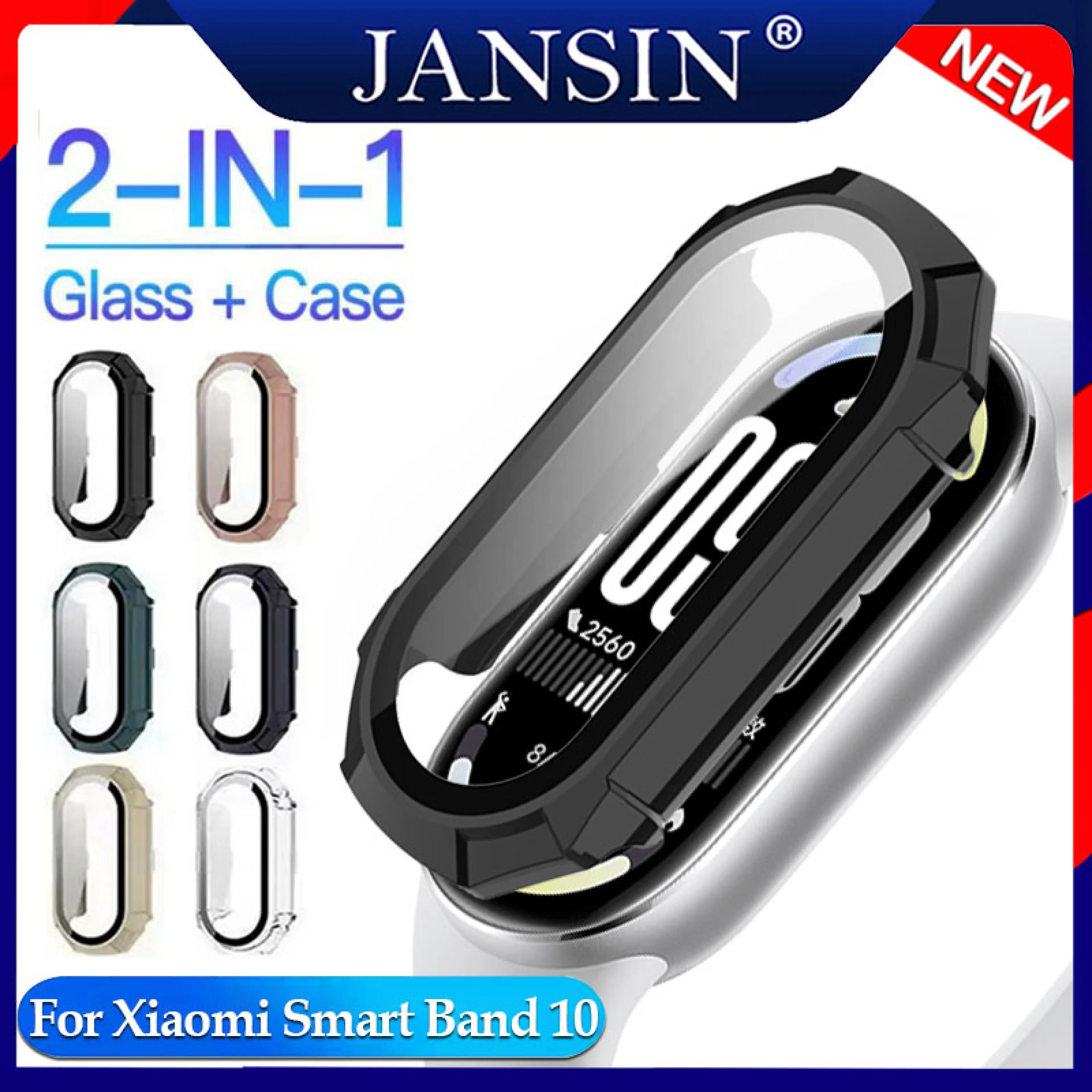 เคส + กระจก ฝาครอบ For Xiaomi Smart Band 10 Smart Watch PC เคลือบด้าน เคสป้องกัน กันชน นาฬิกา อุปกรณ์เสริม เคส for Xiaomi Mi Band 10 NFC