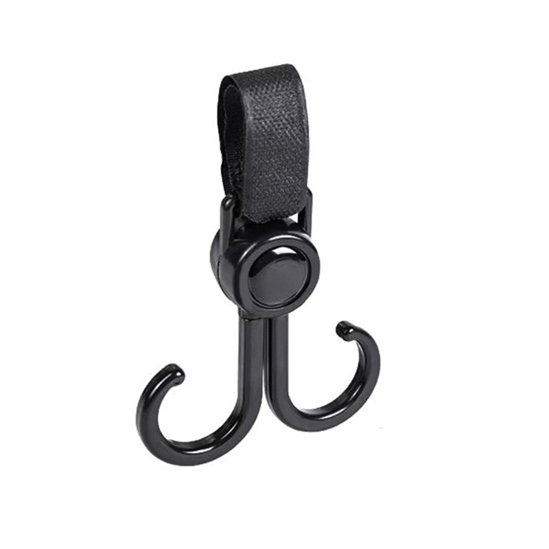 【1 Pcs】Baby Stroller S Hooks Strap Rotatable Baby Hook Carrier Car Multifunctional Double Hooks 婴儿车挂钩