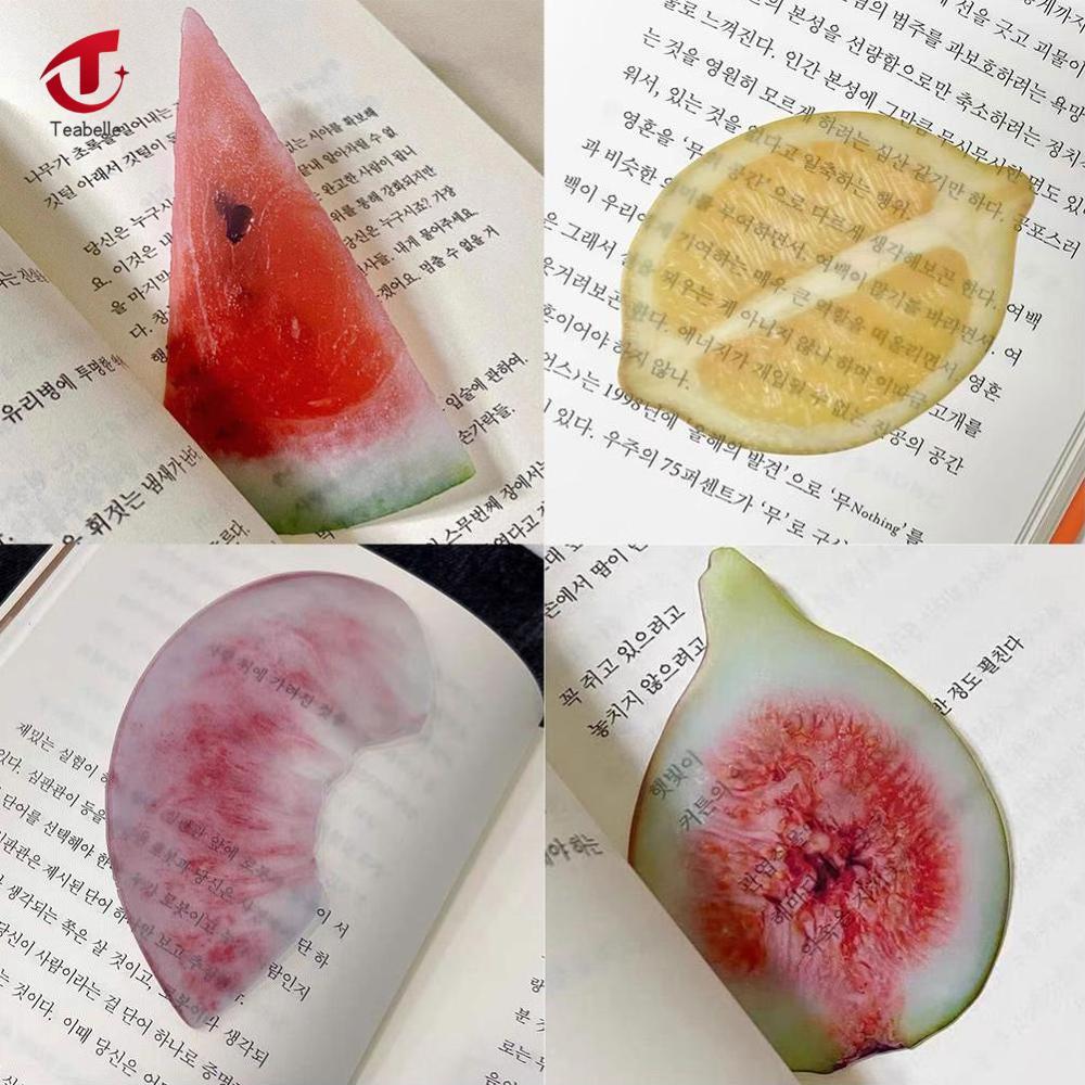 Teabelle sáng tạo trái cây lát Bookmark với mô phỏng thiết kế hài hước cảm giác cho Ins cố định cuốn sách nhiếp ảnh hoạt hình dễ thương Lưu ý Bookmark