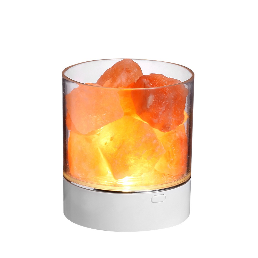 MINOA Natural Crystal Salt Lamp Eye Protection 7 Color Lights Table Lava Lamp Unique Crafts USB Powered Night Light Home Decor