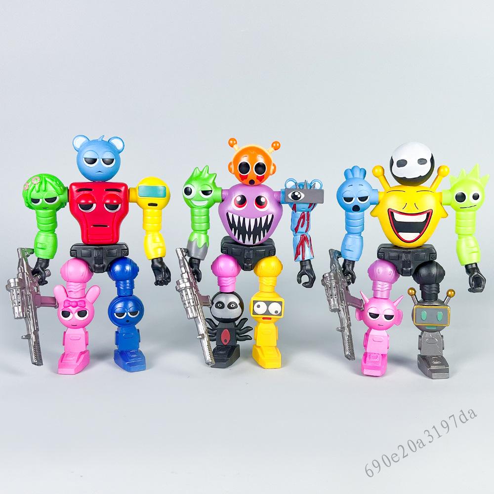 Hộp nhịp điệu robot lắp ráp có thể di chuyển - Trò chơi thủ công Hoạt hình hợp thời trang Chơi