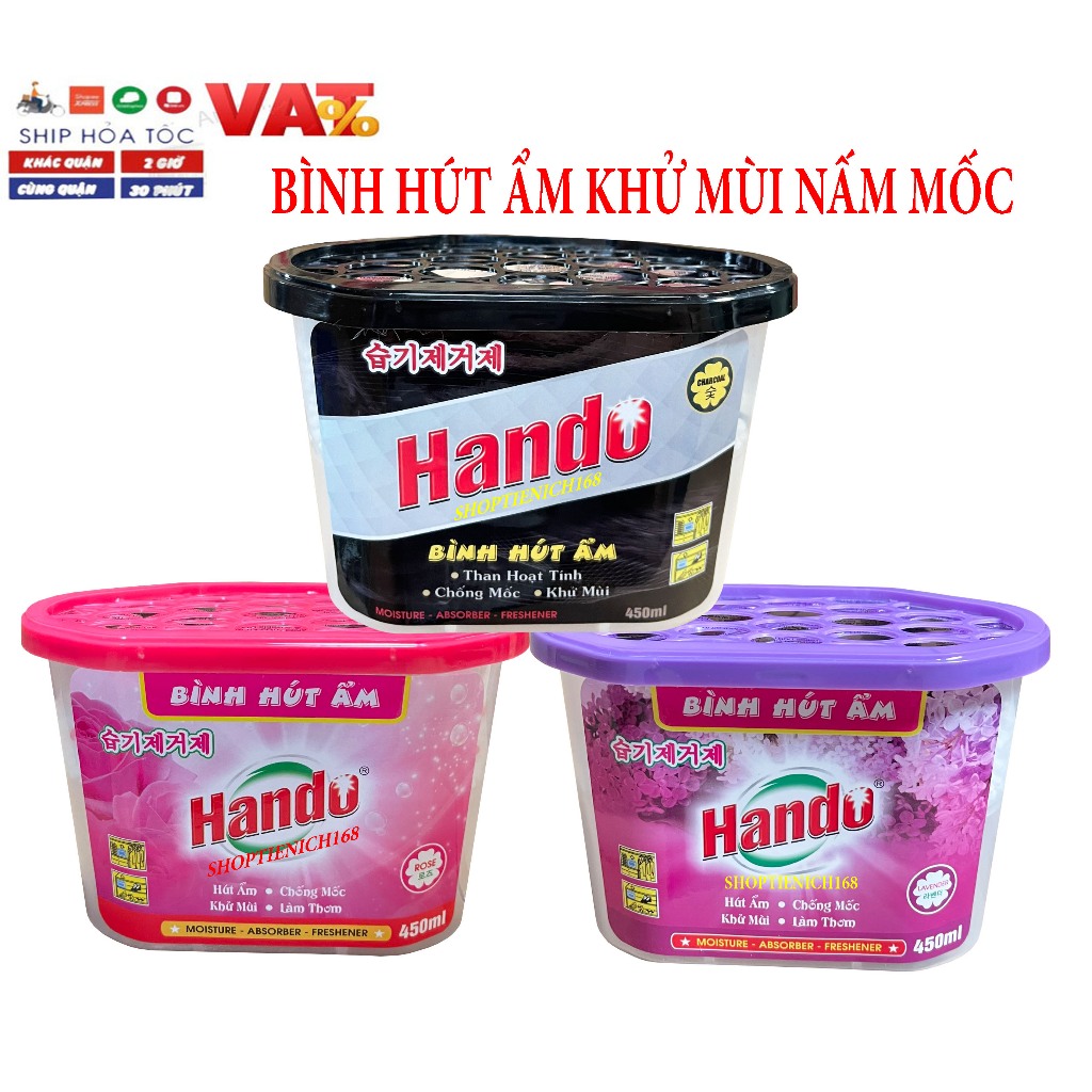 [HÚT ẨM KHỬ MÙI NẤM MỐC] Bình hút ẩm khử mùi nấm mốc Hando 200g-450ml