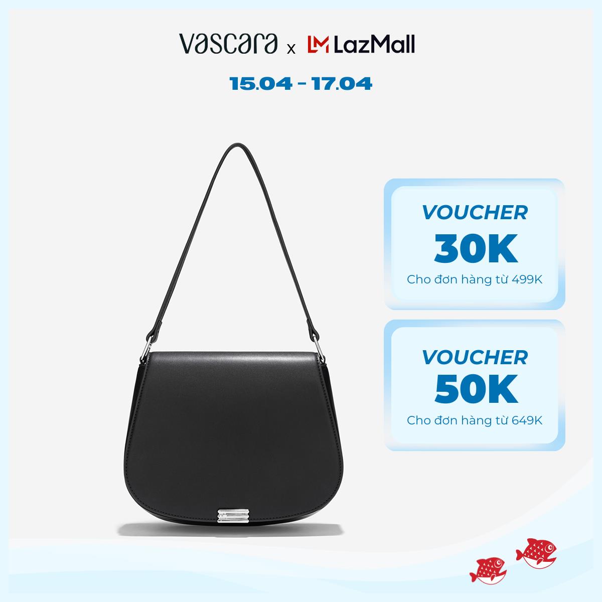 [Hot Deal 12H00 - 18H00 | 15.4] Vascara Túi Saddle Nắp Gập Nhấn Khóa Trang Trí - SHO 0252