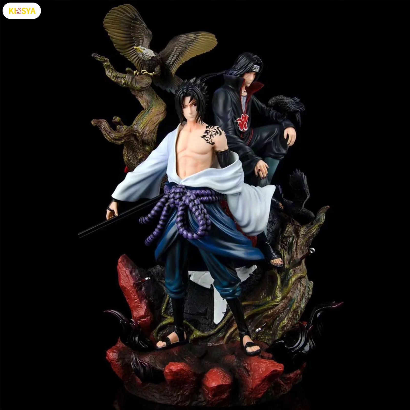 Kissya Naruto Uchiha Itachi Sasuke mô hình 36cm chiều cao Vivid rõ ràng chi tiết figurine cho nam nữ Nhật Bản phim hoạt hình người hâm mộ