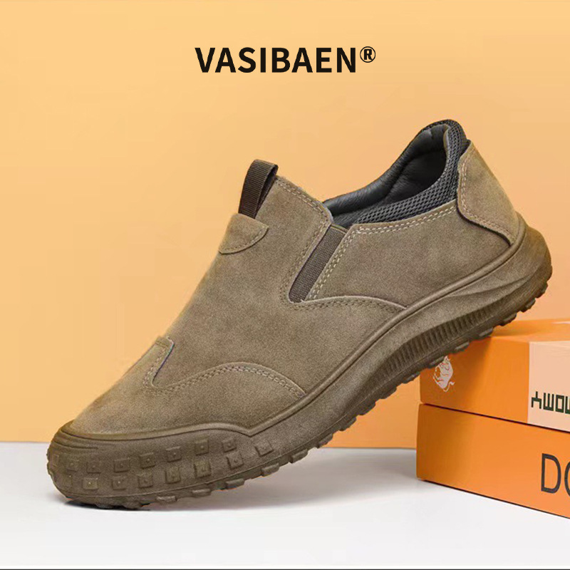 Vasibaen Giày bảo hộ lao động một bàn đạp Giày công trường xây dựng nam chống bụi bẩn và chống trượt thường ngày phổ biến Giày leo núi nhiệt độ cao đa năng