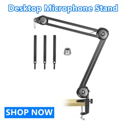 Heavy Duty Microphone Stand Adjustable Suspension Boom Arm Mount Stand Holder for Voice Recording,Regular Style