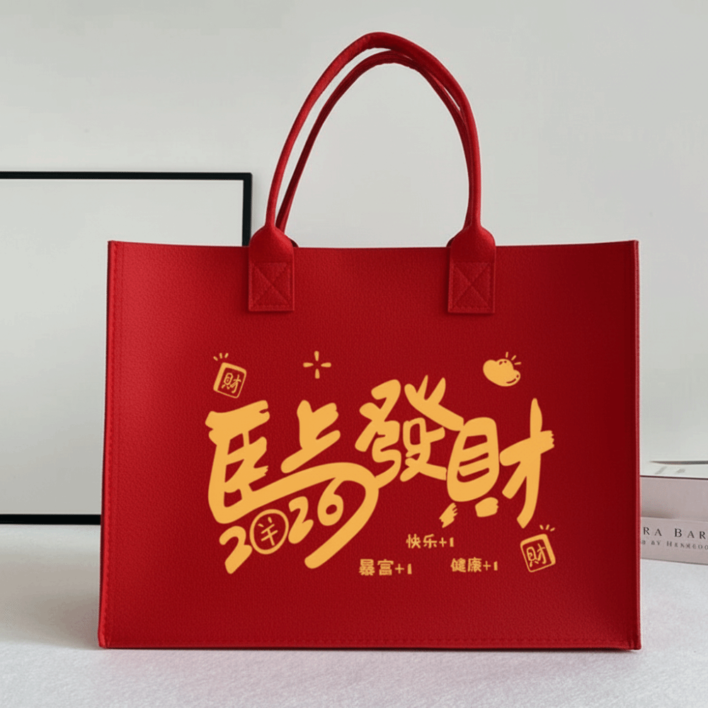 HUAN Cảm thấy Túi xách Đỏ In hình hoạt hình Túi đeo vai Dễ thương Thân thiện với môi trường Túi xách quà tặng - 6