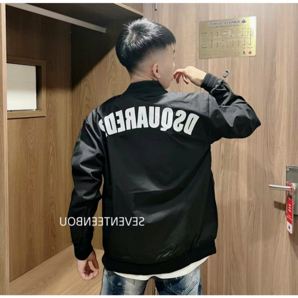  Áo Gió Boy Phố DSQ Hai Lớp ICC Chữ Vồng Áo Gió DSQ Khóa Bạc Cổ Bo Gân Cao Cấp Hottrend Nam Nữ 