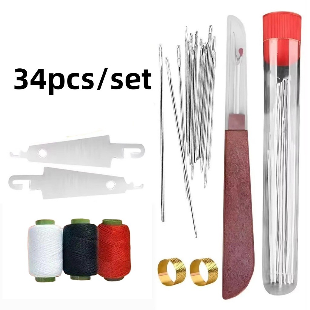 34pcs Sewing Needle Set Household Costeffective Sewing Tools For School Skills Courses High Quality Jarum Jahit大眼针 缝纫套装