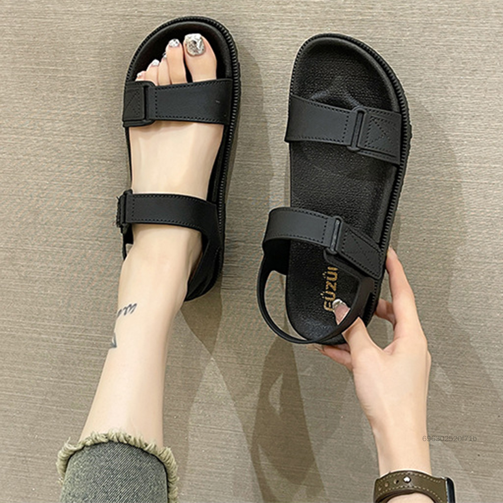 Nữ Mùa Hè Gai Dầu Sandal Chống Trơn Trượt Hở Mũi Dốc Gót Quà Giáng Sinh Sinh Nhật Năm Mới IIU-VN - 4