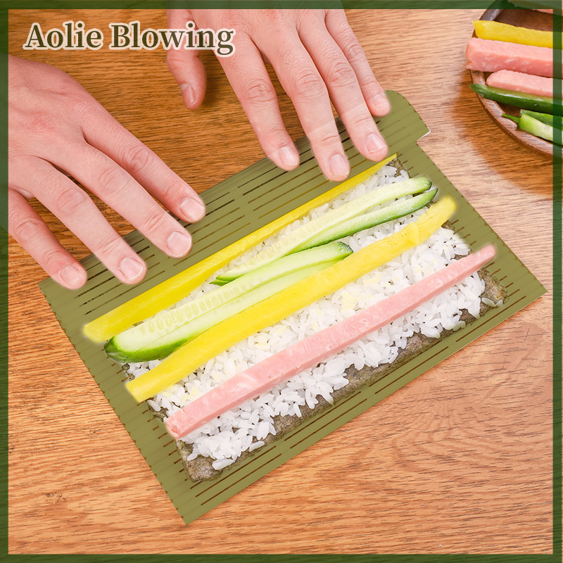 Aolie màu xanh lá cây lớn sushi nhựa công cụ Kimbap cuộn sushi tự làm onigiri gạo mái chèo công cụ M