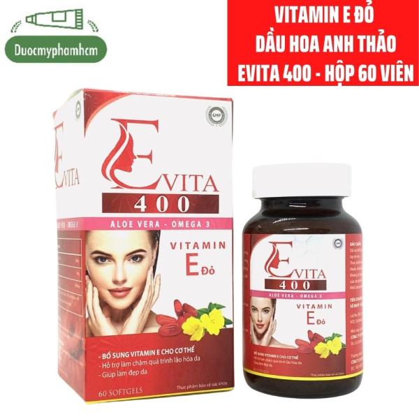 Vitamin E Đỏ 400iu Cao Cấp- TInh Dầu Hoa Anh Thảo- Nguyên Liệu Nhập Khẩu- Lọ 60 viên nang lớn