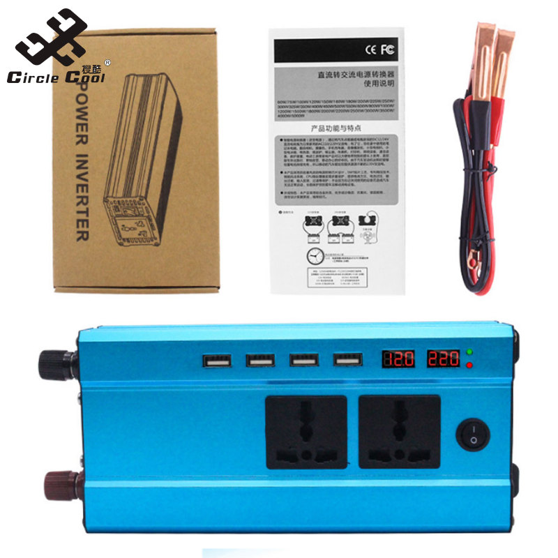 Vòng Tròn Mát 1200W Biến Tần Đa Chức Năng Cao điện LED Thông Minh Hiển Thị Kỹ Thuật Số Cung Cấp Điện Chuyển Đổi Cho Xe Hộ Gia Đình