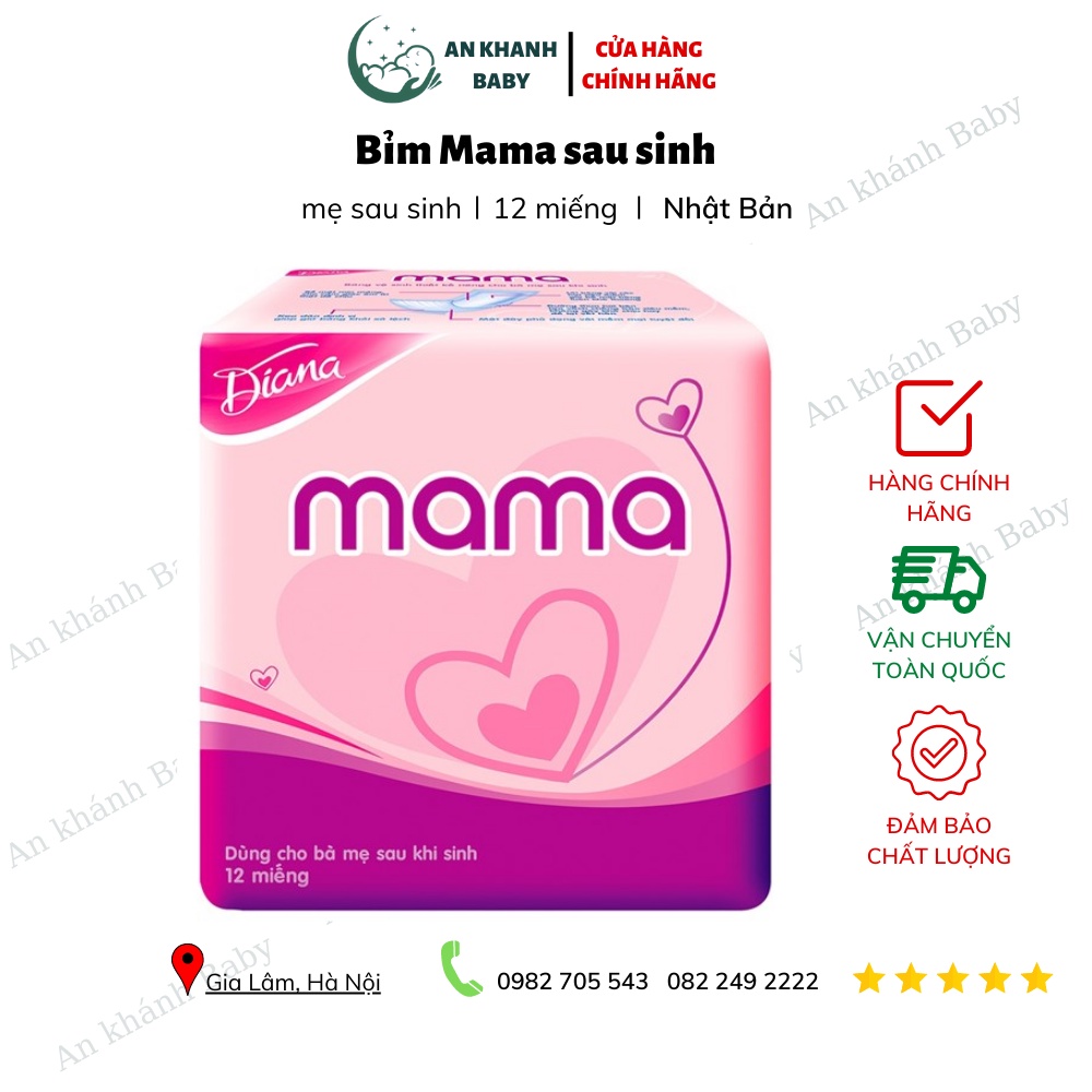 Bỉm sau sinh Diana Mama cho mẹ 12 miếng