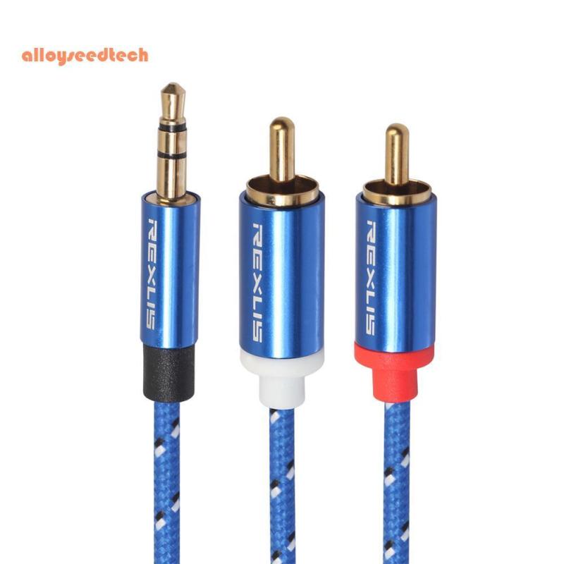 〔alloyseedtech〕3.5mm Male to 2 RCA Male Aux Audio Cable Wire for Amplifier Phone Edifer Singapore