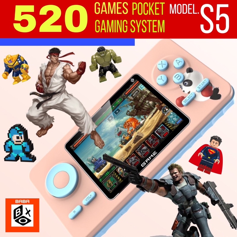 【Inventory ready 】♥ Free shipping+COD ♥Video games retro pocket system S5 digital game handheld console permainan kanak kanak electronic toys 复古款游戏机 - ยี่ห้อ OEM ราคา 287 บาท*ส่งฟรี
