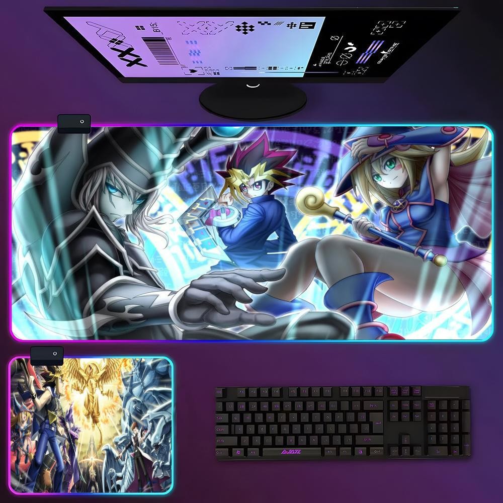 Miếng đệm chuột YuGiOh Duel Monsters RGB Glow in the Dark 900X400mm Miếng đệm bàn lớn được mã hóa ch