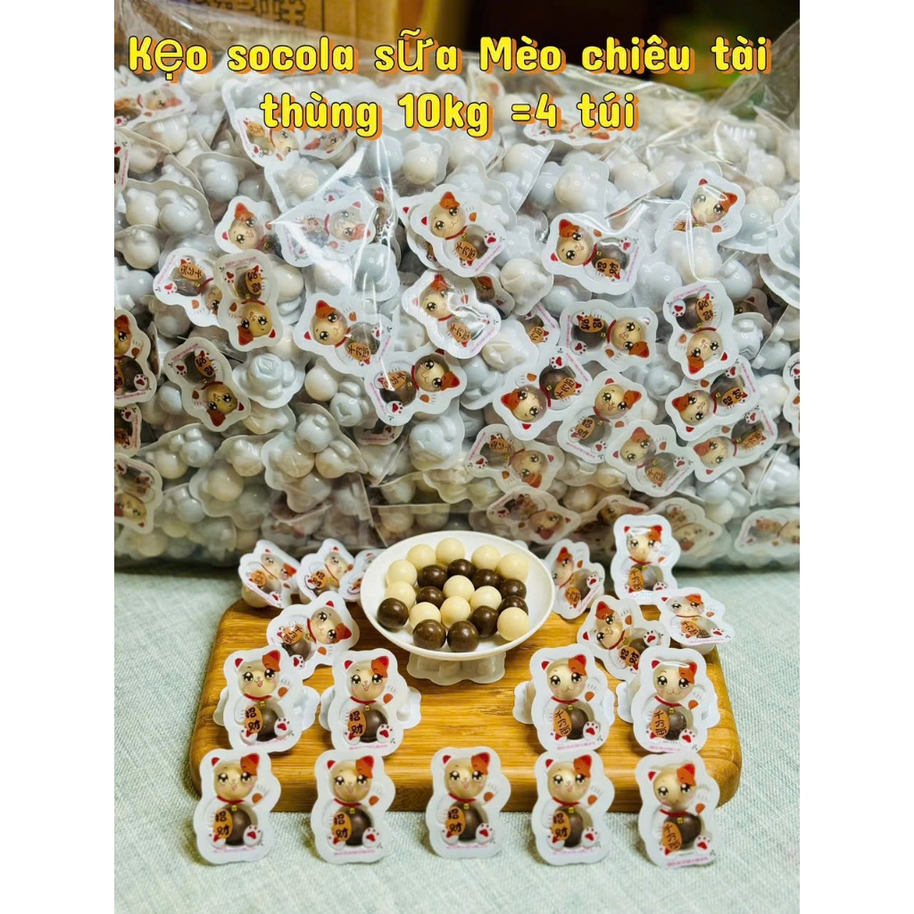 Kẹo Socola Sữa Mèo Thần Tài - Siêu Ngon 100G / 250G / 500G