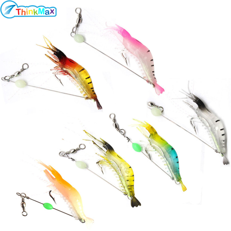 9cm Simulation Prawn Fishing lure Multicolor Luminous Tackle Bait Sea fishing Soft bait fishing tool - ยี่ห้อ Thinkmax ราคา 18 บาท*ส่งฟรี