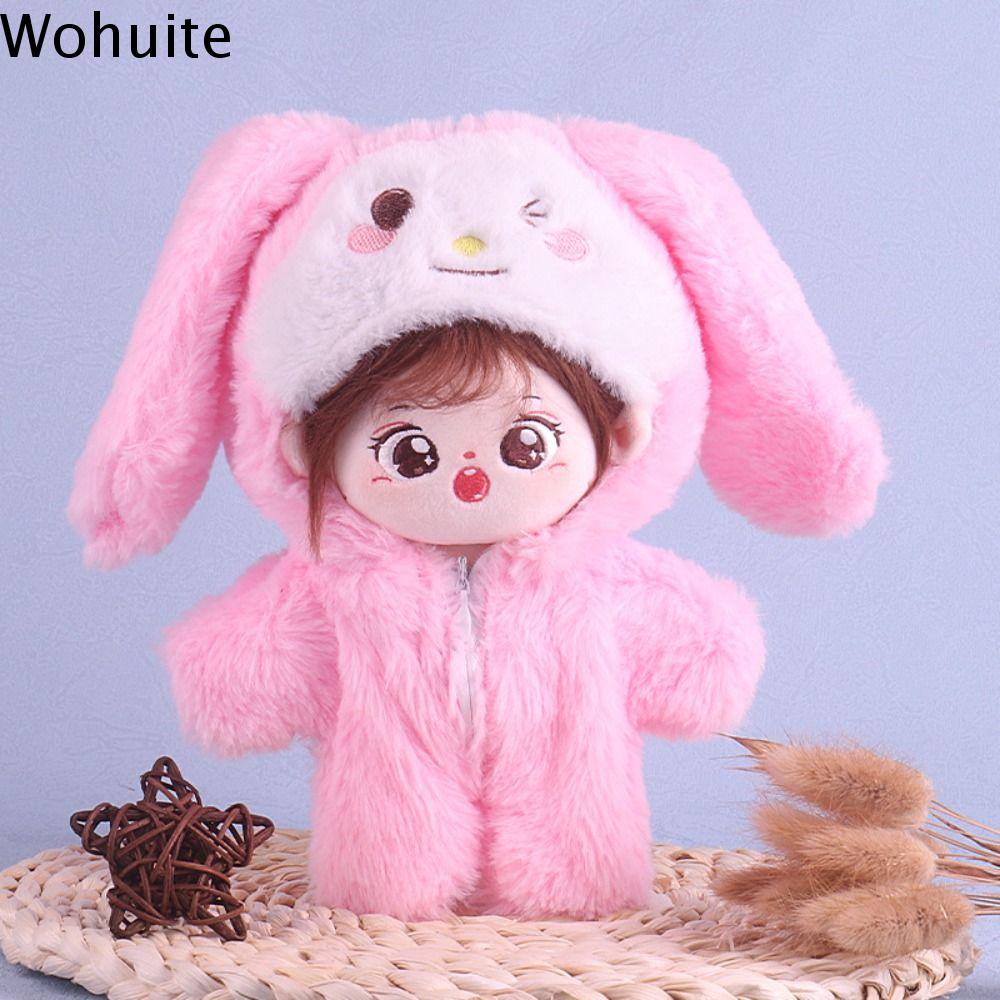 WOHUITE Quần áo búp bê Quần áo búp bê cotton 20cm Onesuit Ăn mặc Quần áo búp bê ngôi sao Quần áo đồ chơi vải nhung lông Đồ chơi nhồi bông Trang phục mùa đông búp bê Búp bê vải bông 20cm
