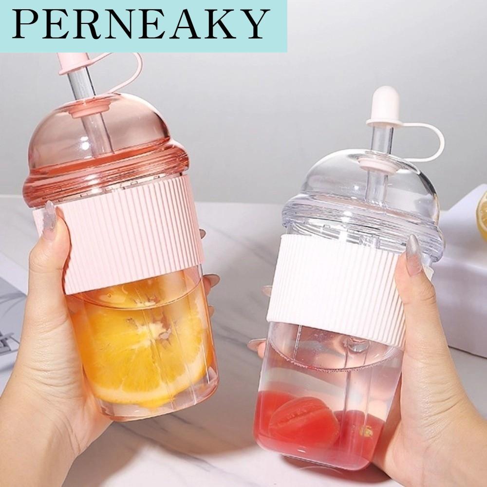 PERNEAKY พร้อมฝาและหลอด แก้วใส โปร่งใส ฝาครอบซิลิโคน ถ้วยดูด ถ้วยสมูทตี้ ความจุขนาดใหญ่ แก้วกาแฟเย็น นม ราคา 586 บาท*ส่งฟรี