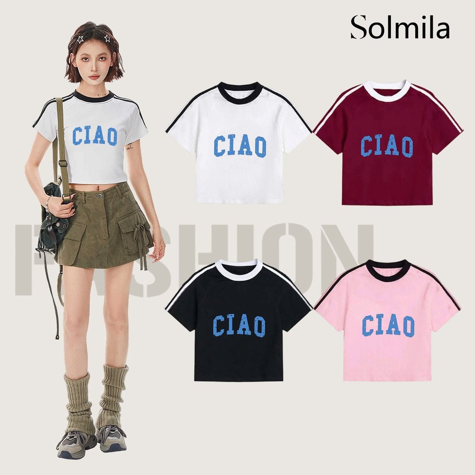 【MOMLOVE】 Tee Women Print Aesthetic Casual Fashion Short Sleeve Summer T-Shirt Y2k Clothes Girl Crop Top