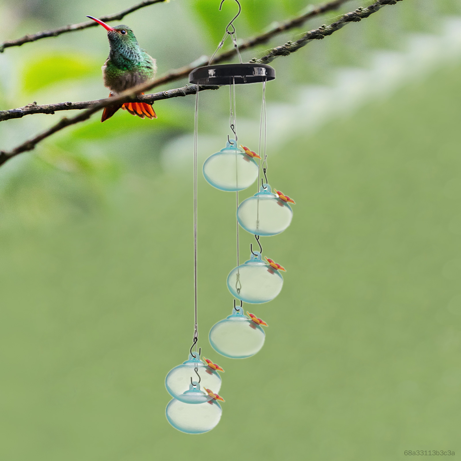 Gió Chime Hummingbird Water Feater Wind Chime Shape Hummingbird Water Studenter thích hợp cho sân trong và boong sto-vn