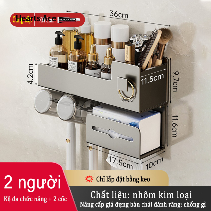 [Code CLS2405K Discount 30K Single 99K] Mido toothbrush holder/mouthwash cup wall mounted without drilling ราคา 176 บาท*ส่งฟรี