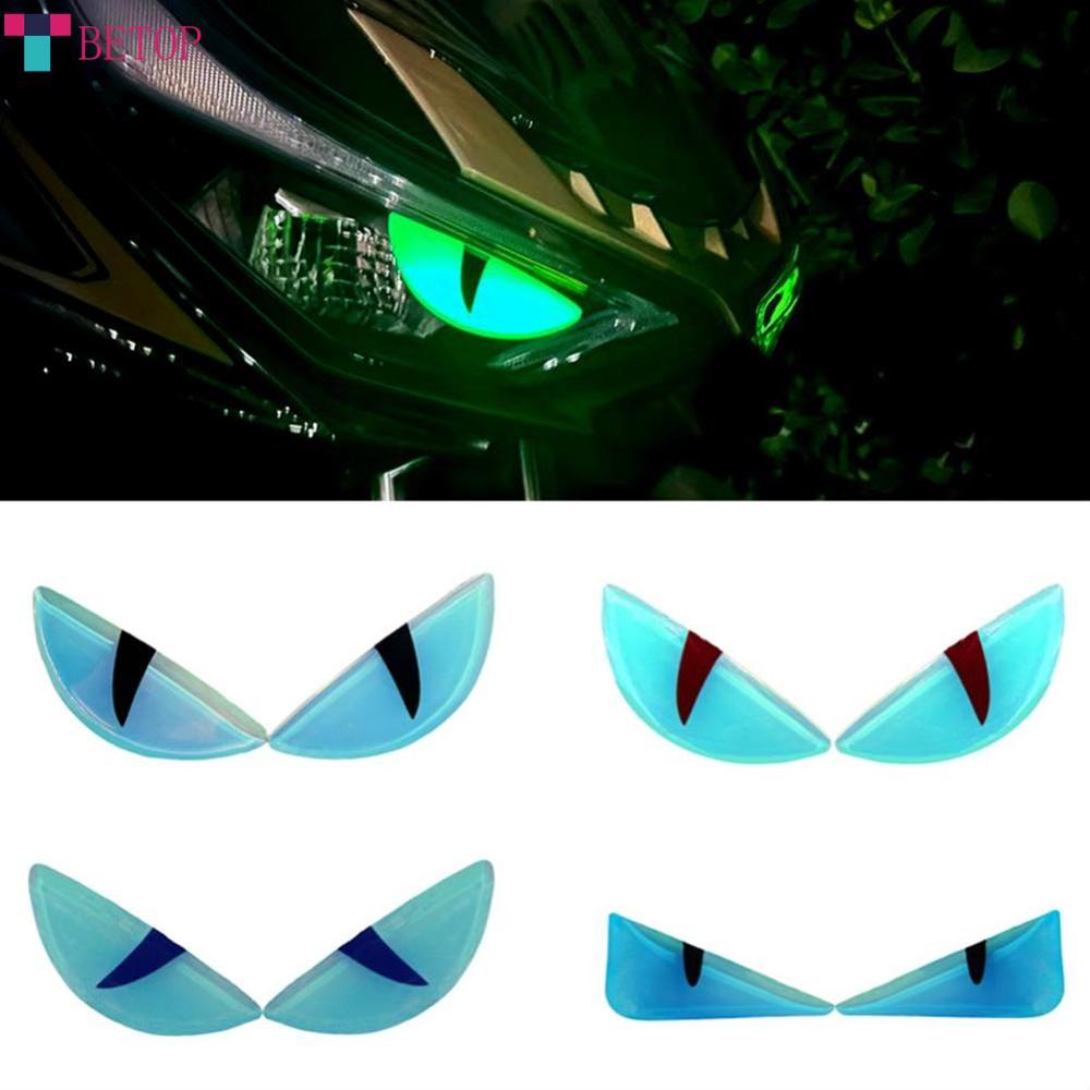 Teabelle  Nhãn dán mắt quỷ xe máy  đề can 3D Màu sắc chói Sáng Đèn Pha Nhãn dán trang trí chống thấm nước thân xe máy