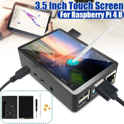 3.5'' Touch Screen LCD Display Monitor + Case + Pen for Raspberry Pi 4 Model B