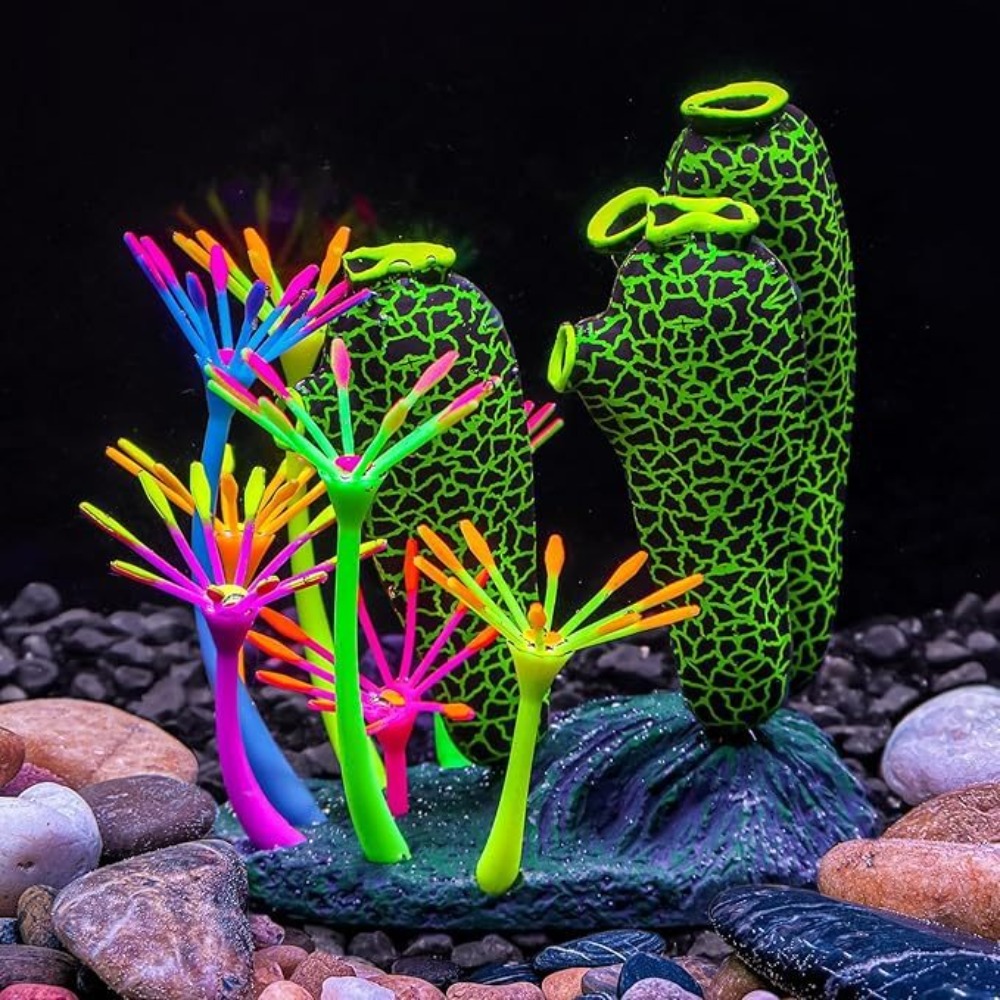 SQUAD Silicone Đồ trang trí san hô ngón tay cái Đầy màu sắc Mô phỏng Cây san hô Thực tế Cây giả Cảnh quan thủy sinh Bể cá - 3