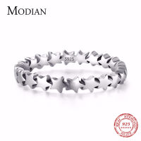 Moidan เครื่องประดับ925เงินสเตอร์ลิงแท้รูปดาวแท้แหวนรูปดาวนิ้วซ้อนกันได้สไตล์แฟชั่นใหม่สำหรับผู้หญิง