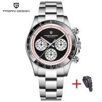 [100% Genuine] PAGANI DESIGN Mens Stainless Steel Quartz Watch  Fashionable Ceramic Bezel 100M Waterproof Mens Watch PD-1676
