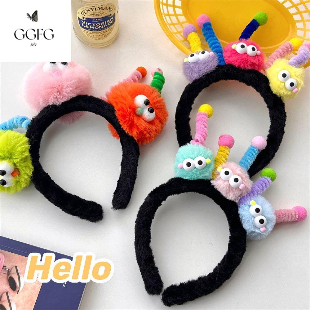 GGFG Phụ kiện tóc Băng đô búp bê xấu xí Phong cách Hàn Quốc Vải nhung lông Bờm tóc hoạt hình Sáng Tạo Phụ kiện đội đầu Bờm Tóc vui nhộn Trẻ em
