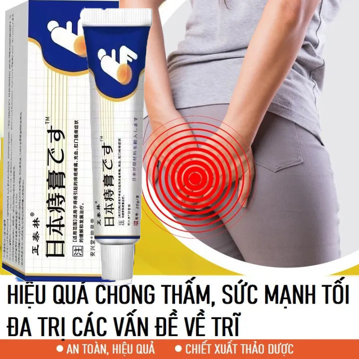 [Chính hãng] Nhật Bản Kem bôi trĩ- Dùng khi bị trĩ và rát hậu môn, thành phần thảo dược làm dịu mát, giảm đau rát, tuýp 20gr