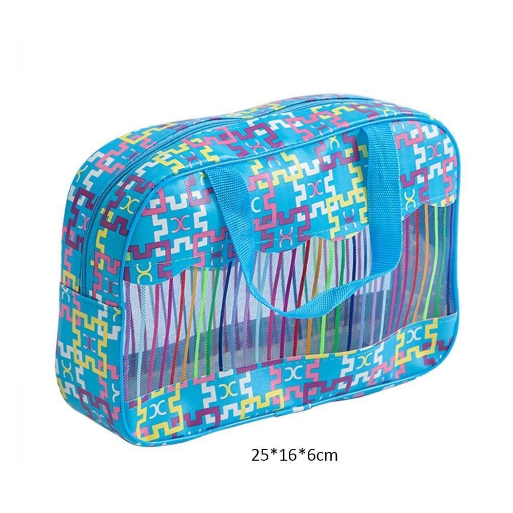【Your cosmetic bag】 Dealshop Cosmetic Bag Portable Mesh Bag With Zipper For Storing Stationery, Pens, Pencils.