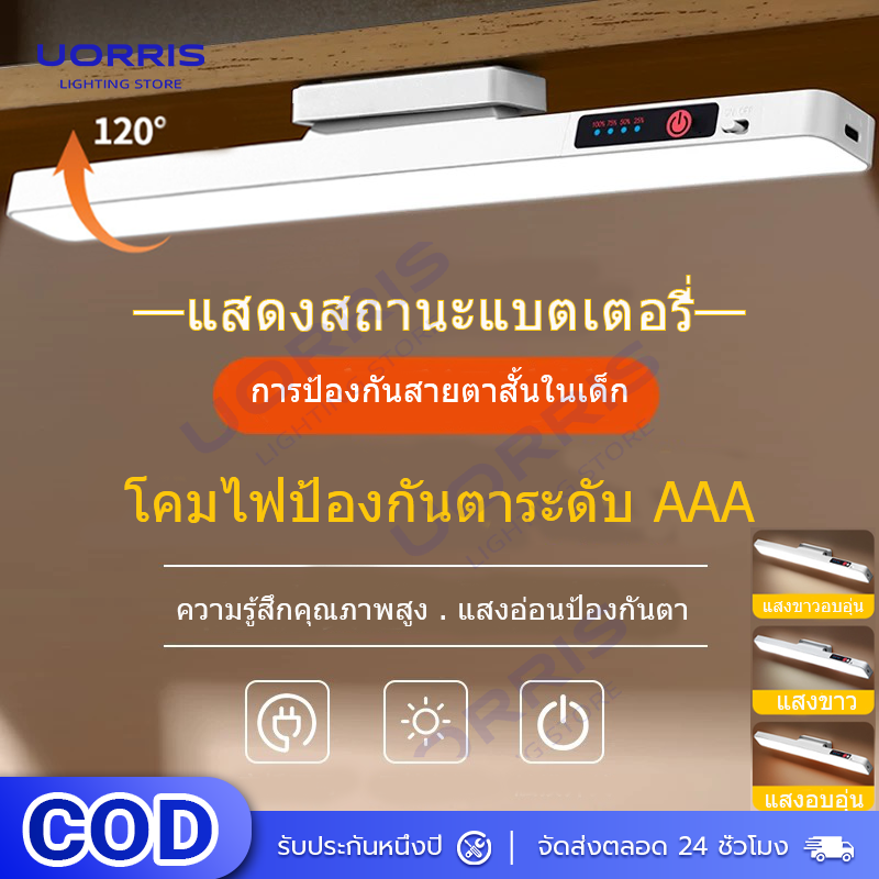Uorris Wardrobe Light, Magnetic Led Light, Rechargeable, 3 Colors, Reading Light, Room Decoration Light, Adjustable, Remote Control, Table Lamp, Bedroom ราคา 75 บาท*ส่งฟรี