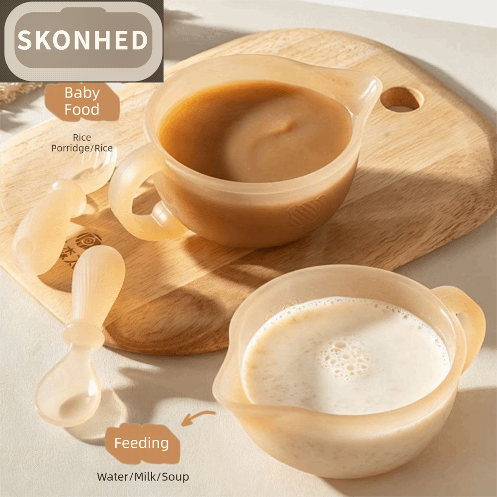 SKONHED ทำความสะอาดง่าย ชามอาหารเสริมสำหรับเด็ก ปากชามทรงปากเหยี่ยว ซิลิโคน ชุดภาชนะซิลิโคนสำหรับเด็ก ชุดอุปกรณ์ป้อนอาหารสำหรับเด็ก ข้นหนา ชามป้อนอาหารเด็ก ทารกแรกเกิด ราคา 150 บาท*ส่งฟรี