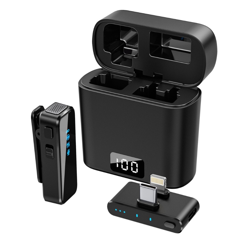 Mic Thu Âm Không Dây Cho Điện Thoại M31 PRO - Đầu Thu Kép Bật Tắt Lọc Ồn - Micro Ghi ÂmQuay VideoLàm