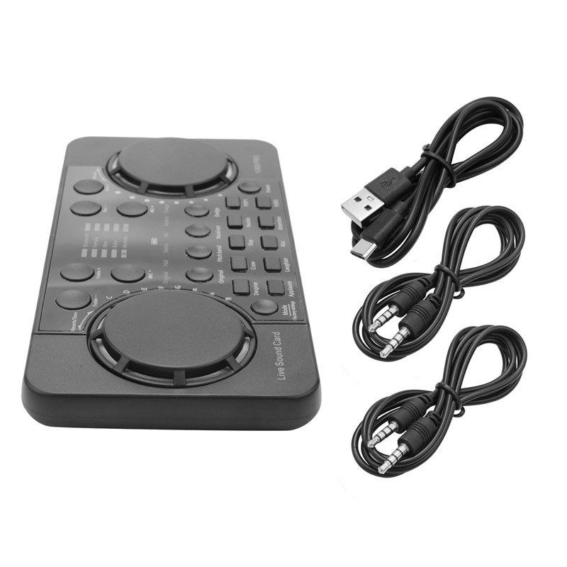 V300 PRO Sound Card 10 Sound Effects Bluetooth Noise Reduction Audio mixers Headset mic Voice Control for Phone PC