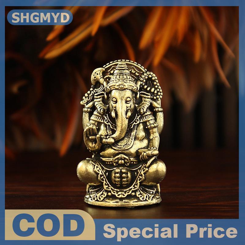 SHGMYD 1 3pcs Châu Á Ấn Độ Thái Lan voi Thiên Chúa hình điêu khắc mini cổ điển đồng thau Ganesha tượng nhà văn phòng bàn trang trí trang trí quà tặng