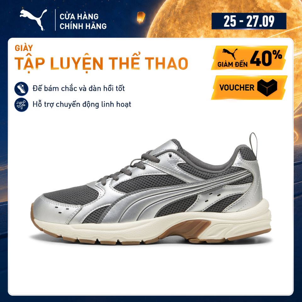 Giày Thể Thao PUMA Unisex Milenio Tech LT Cool Dark Gray-Silver Màu Xám