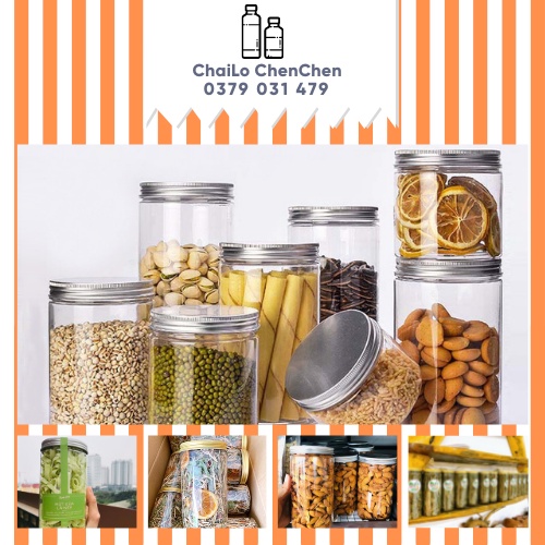 Hủ nhựa pet nắp nhôm đựng thực phẩm