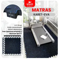 SPEEDS Matras Eva Karet Rubber 50x50x1.5cm Matras Gym Matras Olahraga Matras Puzzle Anti Slip Waterproof 034-16