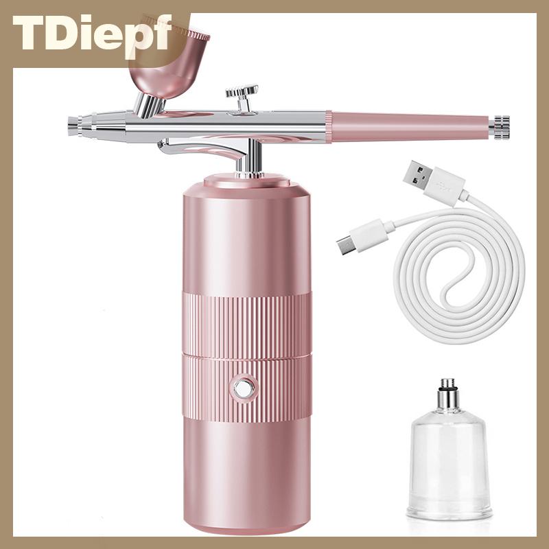  TDiepf Oxy phun Mini Máy nén khí Kit Air-Brush sơn súng phun Airbrush cho mặt dưỡng ẩm thiết bị sương phun công cụ làm đẹp 