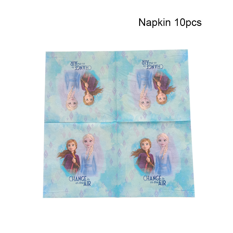 【Limited edition】 57pcs Suitable For 12 People Frozen Theme Party Anna Elsa Princess Tableware Set Total Children Birthday Party Supplies Decor