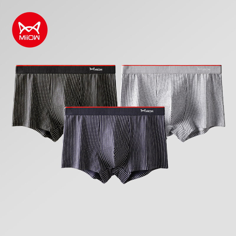 MiiOW 3PCS ชุดชั้นในสำหรับผู้ชายผ้าฝ้ายใหม่ชุดชั้นในเอวต่ำชุดชั้นในชายเซ็กซี่ M1860 ราคา 341 บาท*ส่งฟรี